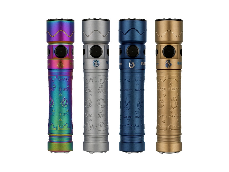 Olight Warrior Mini 2 Four Elements линейка лимитированных фонарей в титановом корпусе посвященная четырем стихиям