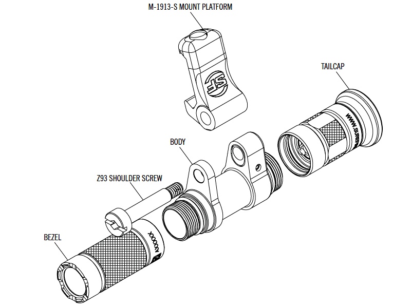 SureFire Micro Scout Light Pro, миниатюрный подствольный светодиодный фонарь с питанием от одной батареи или аккумулятора AAA