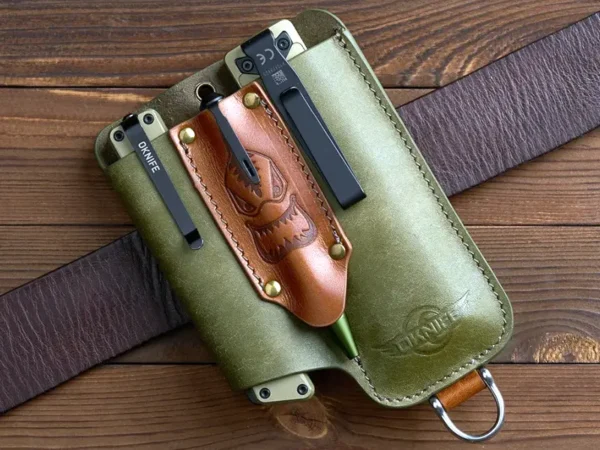 Особливості конструкції шкіряного EDC-органайзера Oknife Osheath S1 3-in-1 Leather Sheath