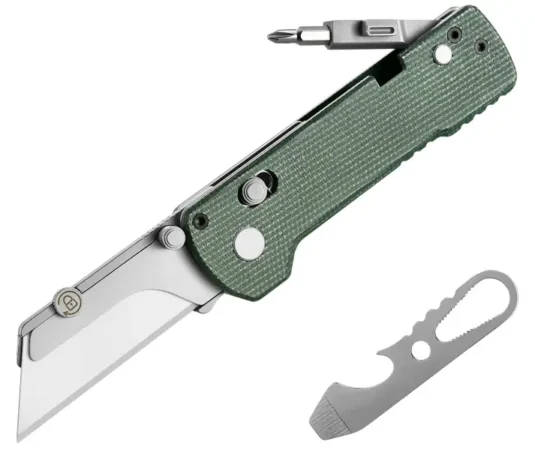 Oknife U1 Pro Utility Knife оснащений тримачем із швидкозмінним лезом та вбудованою складною викруткою