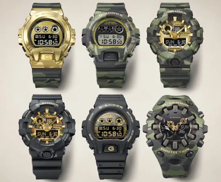 Новая серия часов Casio Camo and Gold