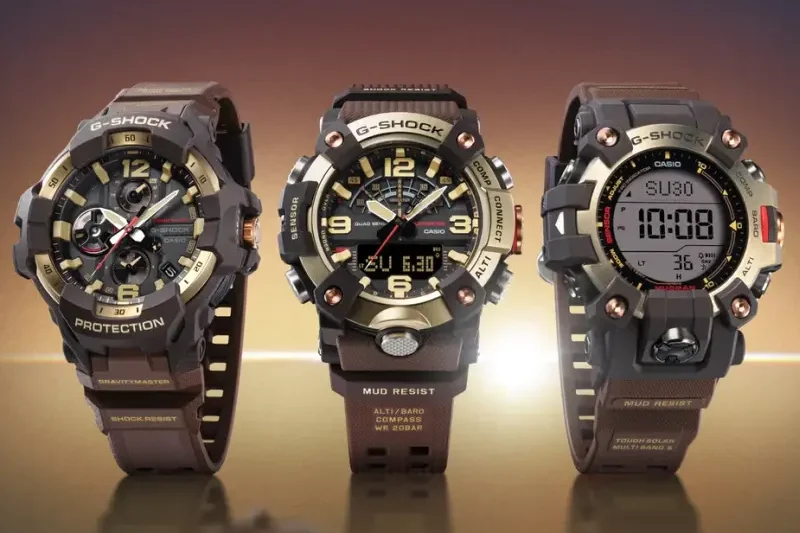 Наручні годинники Casio G-Shock серій GG-B100XMH, GR-B300H, GW-9500MH, GST-B1000, GD-350S, GMA-P2110B.
